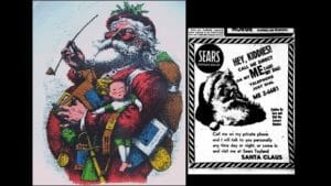 1881 illustration by Thomas Nast who, with Clement Clarke Moore, helped to create the modern image of Santa Claus and the Sears ad that began NORAD's involvement