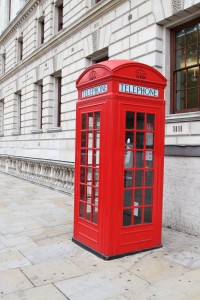 petr kratochvil. traditional red telephone booth in London