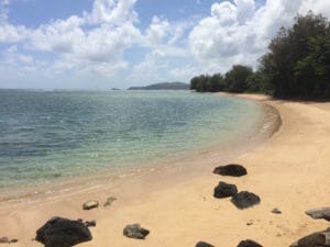 Along Anini Beach Road there are many spots where beautiful beaches are empty.