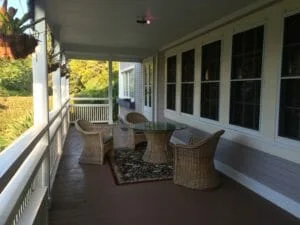 The front lanai of the Jacaranda Inn. This is gorgeous first thing in the morning.