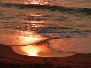 Hawaii sunset waves Makaha