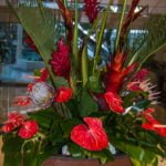 Beautiful flower arrangement in lobby