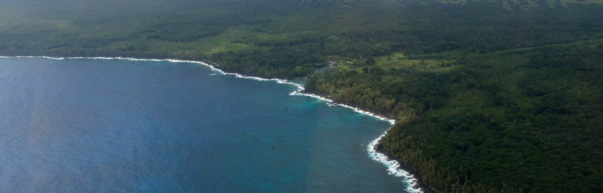 Big Island coastline from the air