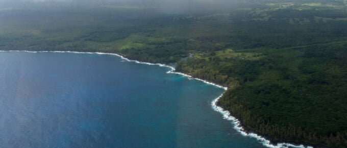 Big Island coastline from the air