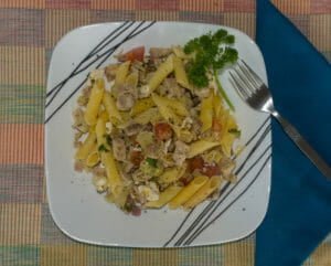 Greek Chicken and Pasta with Artichoke Hearts