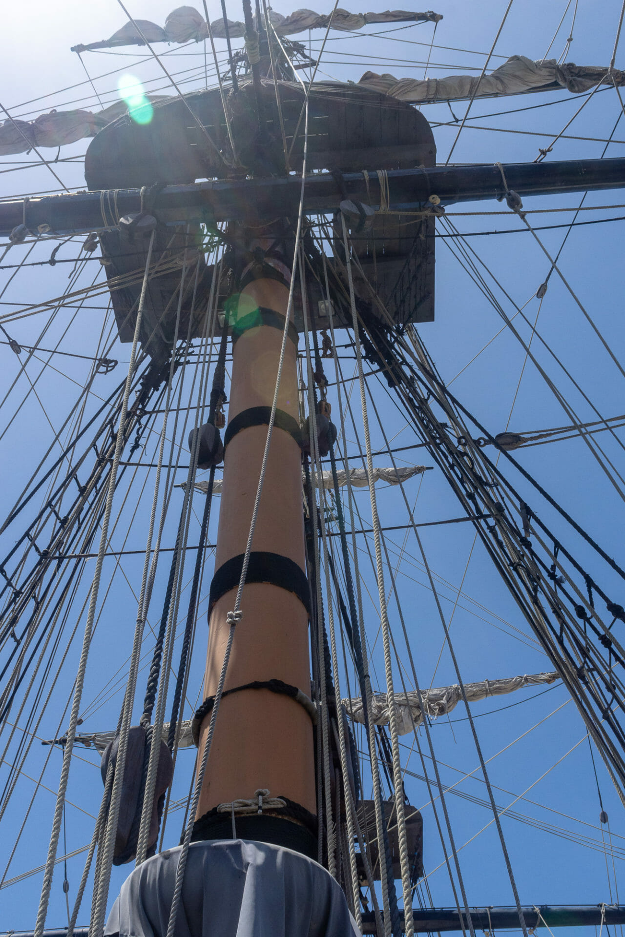 The main mast goes up a long ways!