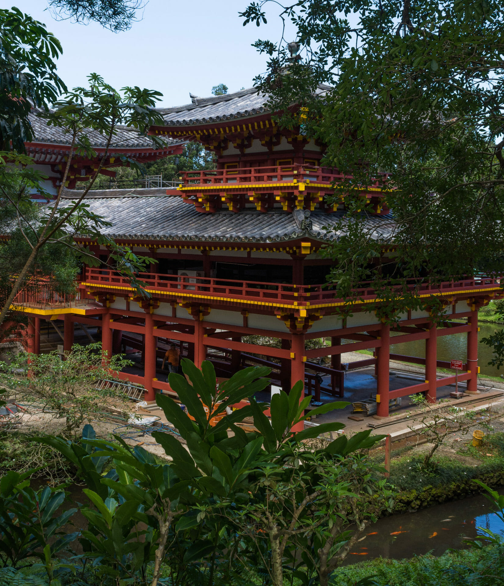 Byodo-In Temple was undergoing renovation