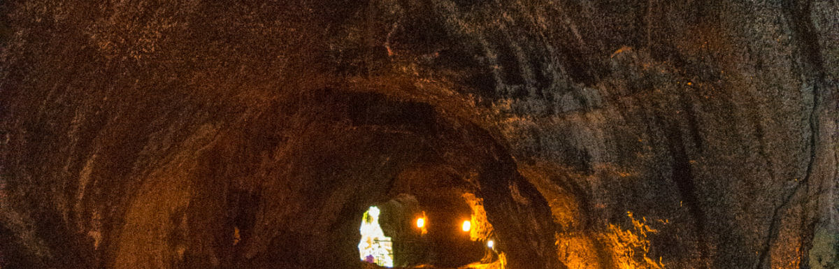 Inside Thurston Lava Tube at Volcanos National Park