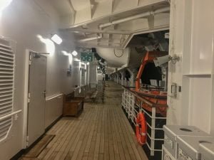 Promenade Deck empty on the MS Noordam.