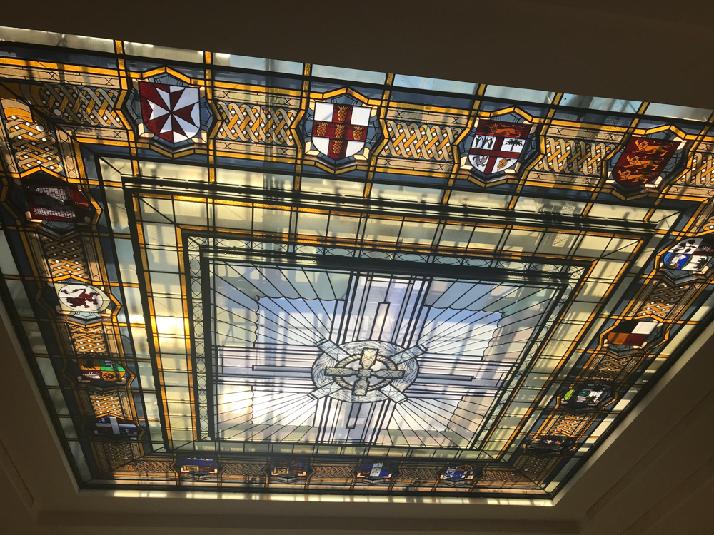 Stained glass ceiling at Auckland War Memorial