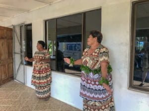 We were greeted by these two singers - more were waiting inside