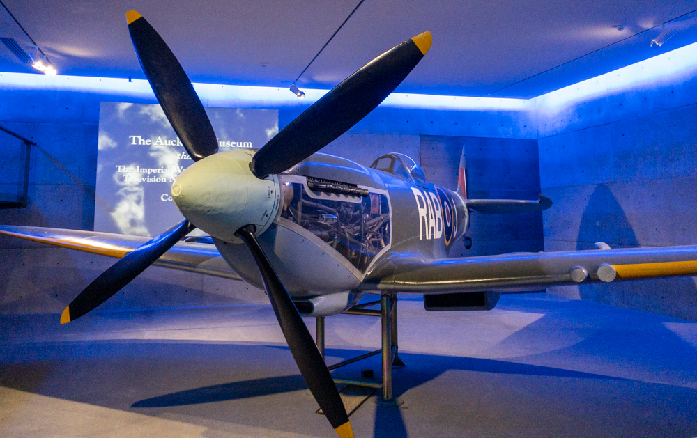 Spitfire airplane inside Auckland War Memorial