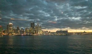 Auckland skyline at sunset