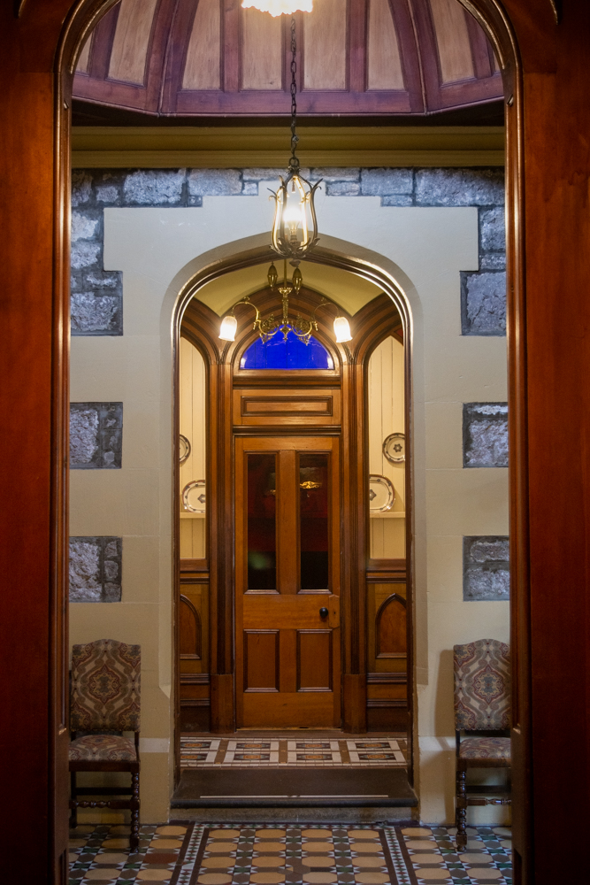 Magnificient Larnach Castle entryway