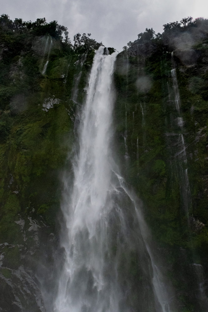 Approaching the falls at Milford Sound