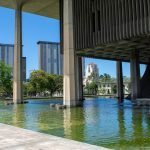 Pools surrounding the Hawaii State Capitol
