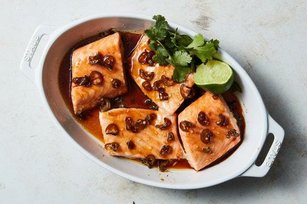 Roasted salmon recipe photo credit: New York Times.
