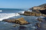 Carved by the ocean along the coast