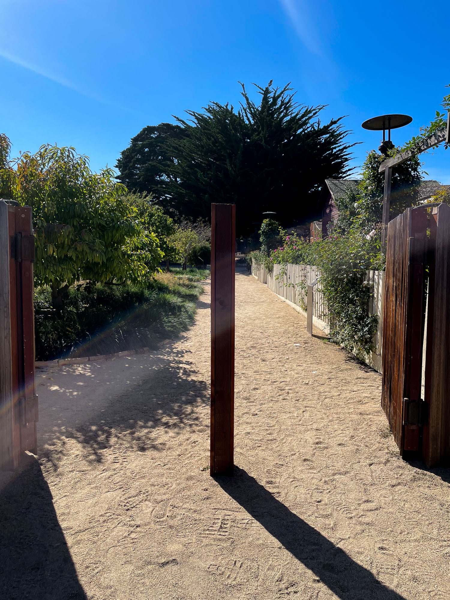 These gardens at the Cooper Molera Adobe serve multiple purposes in downtown Monterey.