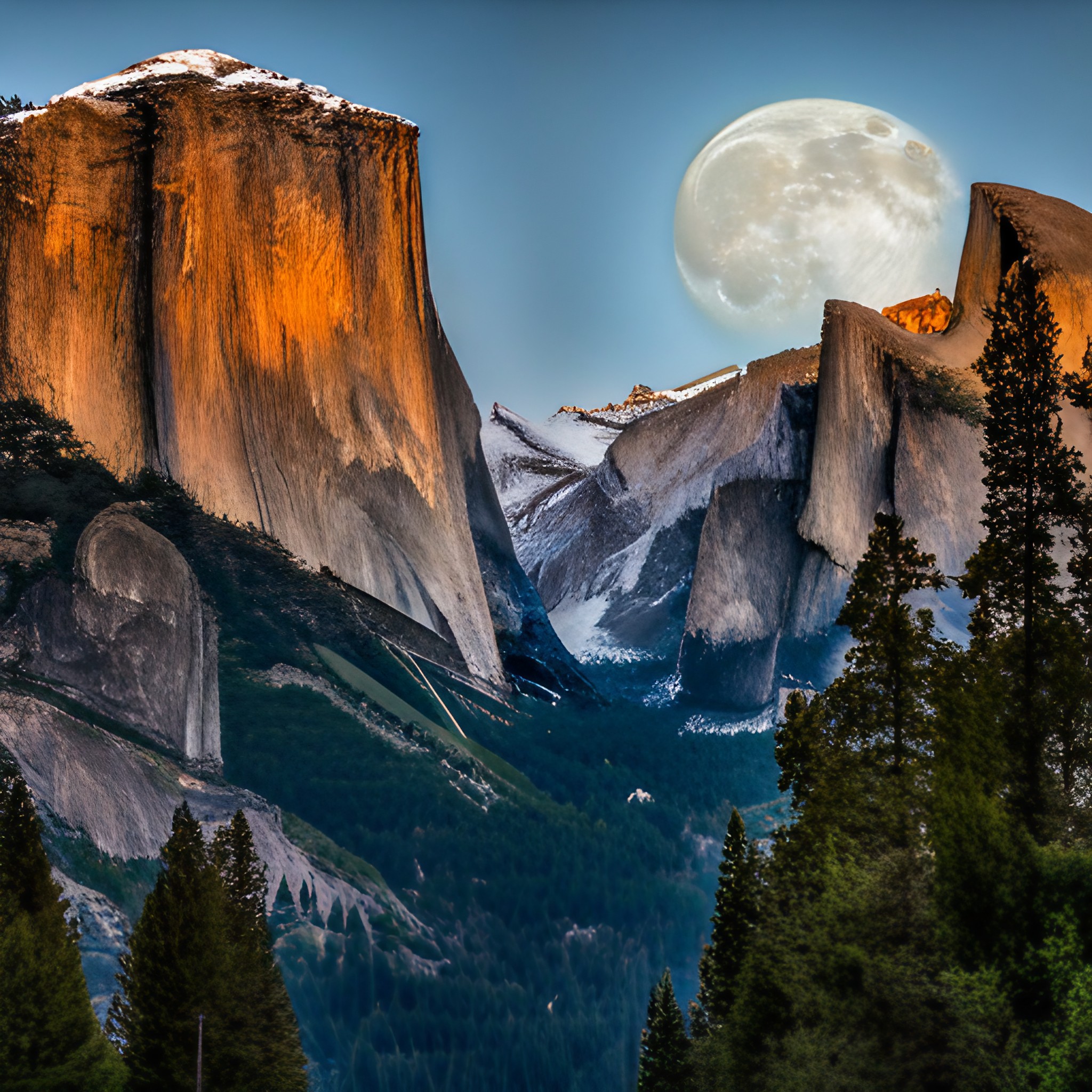 Half Dome with moon jigsaw puzzle