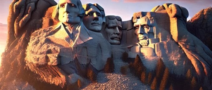 Inspired by Mt. Rushmore at dawn