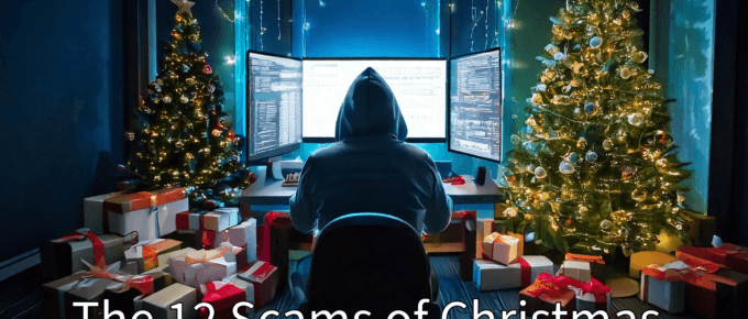 The 12 Scams of Christmas graphic