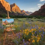 Painter's canvas and Zion National Park wildflowers