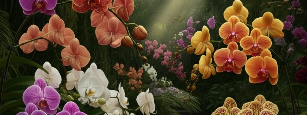 Orchids in Hawaii greenhouse